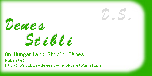 denes stibli business card
