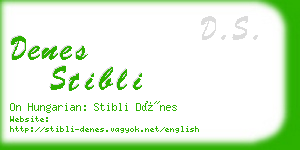 denes stibli business card